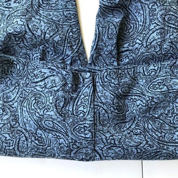 J. Jill Cropped Pants 12 Blue Straight Leg Cotton Blend Casual Front Zip… - Picture 5 of 12